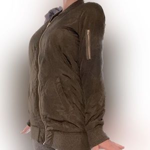 Small olive green Love tree zip up jacket.